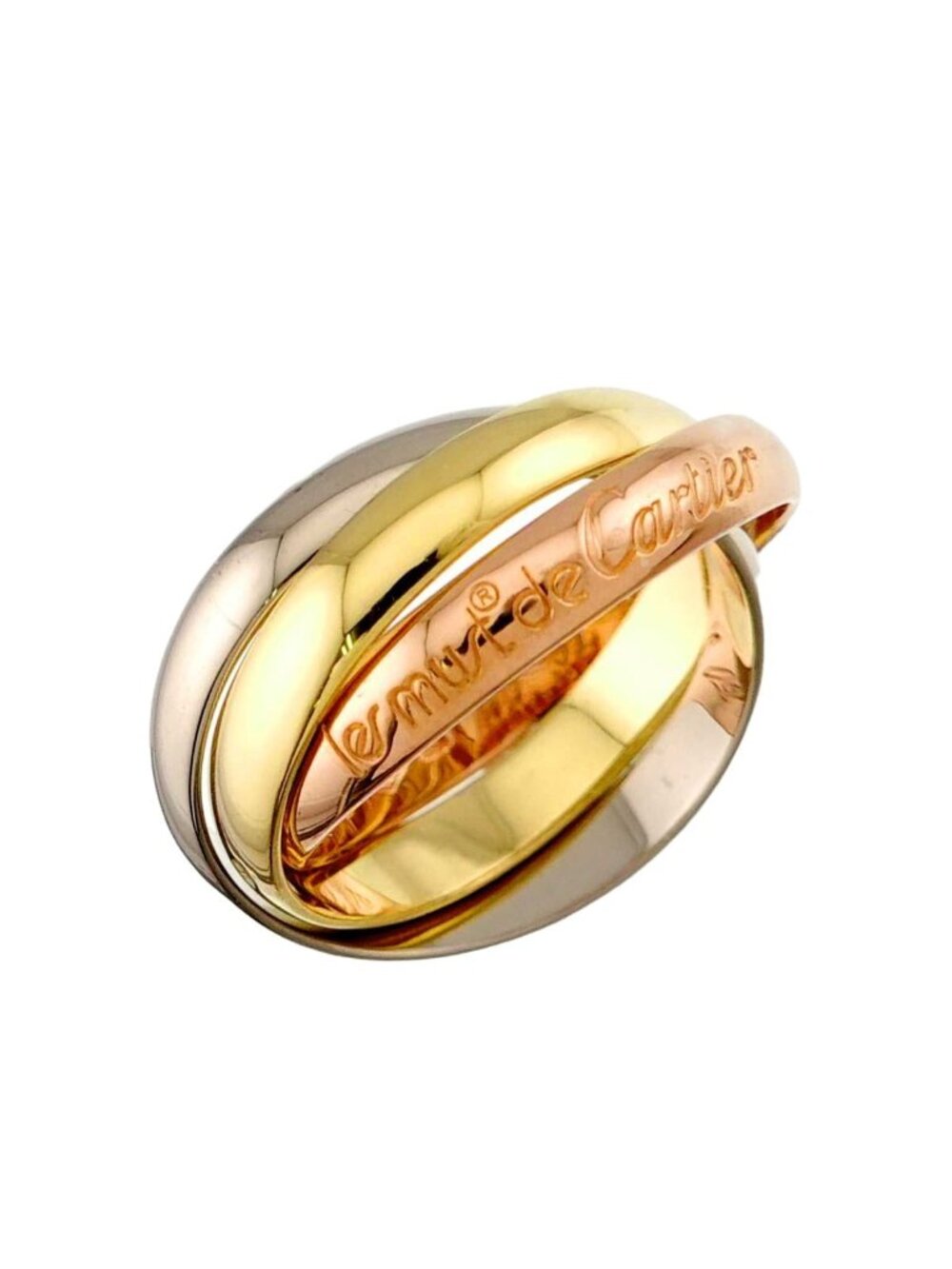 Cartier Trinity Medium MM 51 Ring 18k Yellow Gold WG PG 750